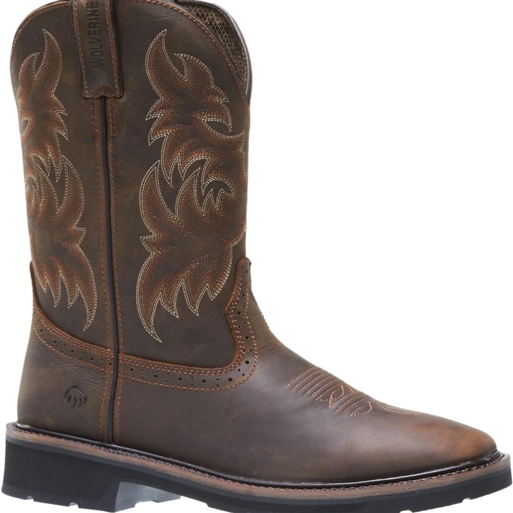 Wolverine Mens Rancher 10 Inch Square Toe Steel Toe Work Boot - size 7 - MINT
